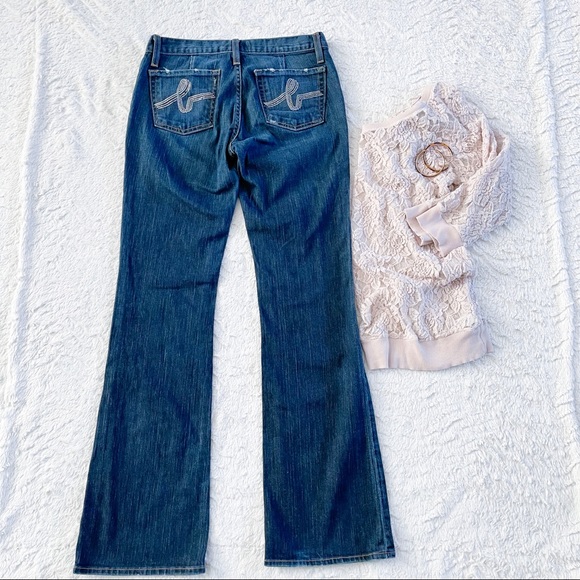 bebe Boot Cut Mid Rise Jeans Rhinestone Pockets 29 - Picture 11 of 16
